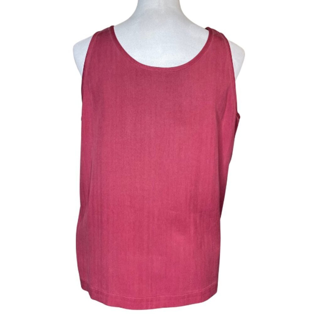 Tommy Bahama 100% Silk Raspberry Pink Chevron Weave Tank Top - Size M - Picture 5 of 9